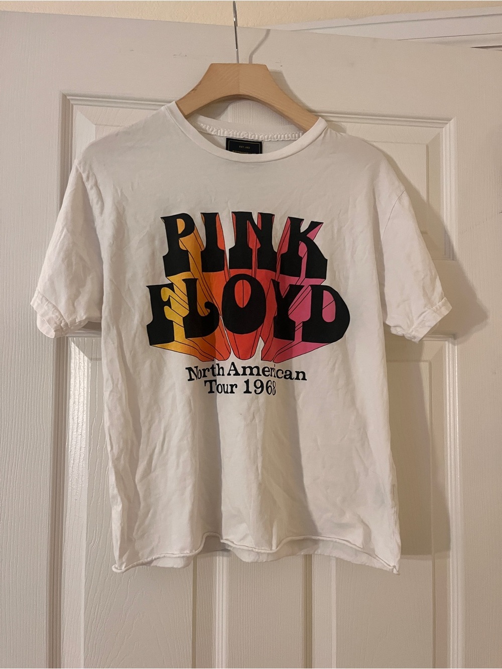 Retrobrand Pink Floyd Graphic Band Tee - White with Sunset Print